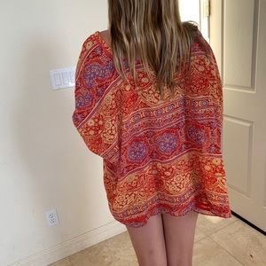 Angie Tops - 2x$20 Orange red tribal festival beach coverup Angie Tops - 2x$20 Orange red tribal festival beach coverup